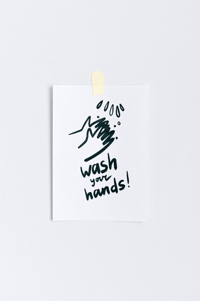 Poster indicating to wash your hands